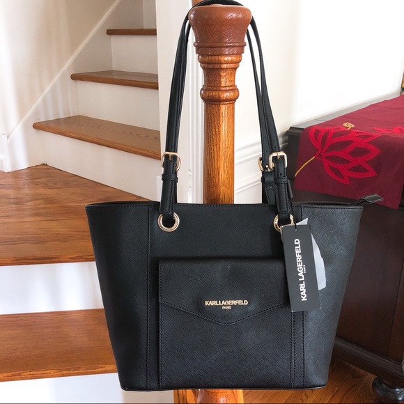 Karl Lagerfeld Handbags - Karl Lagerfeld Marie Saffiano Leather Tote